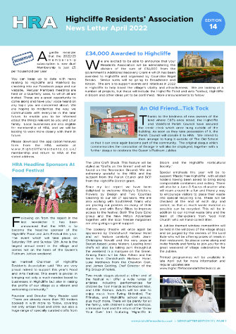 Cover of April 2022 newsletter